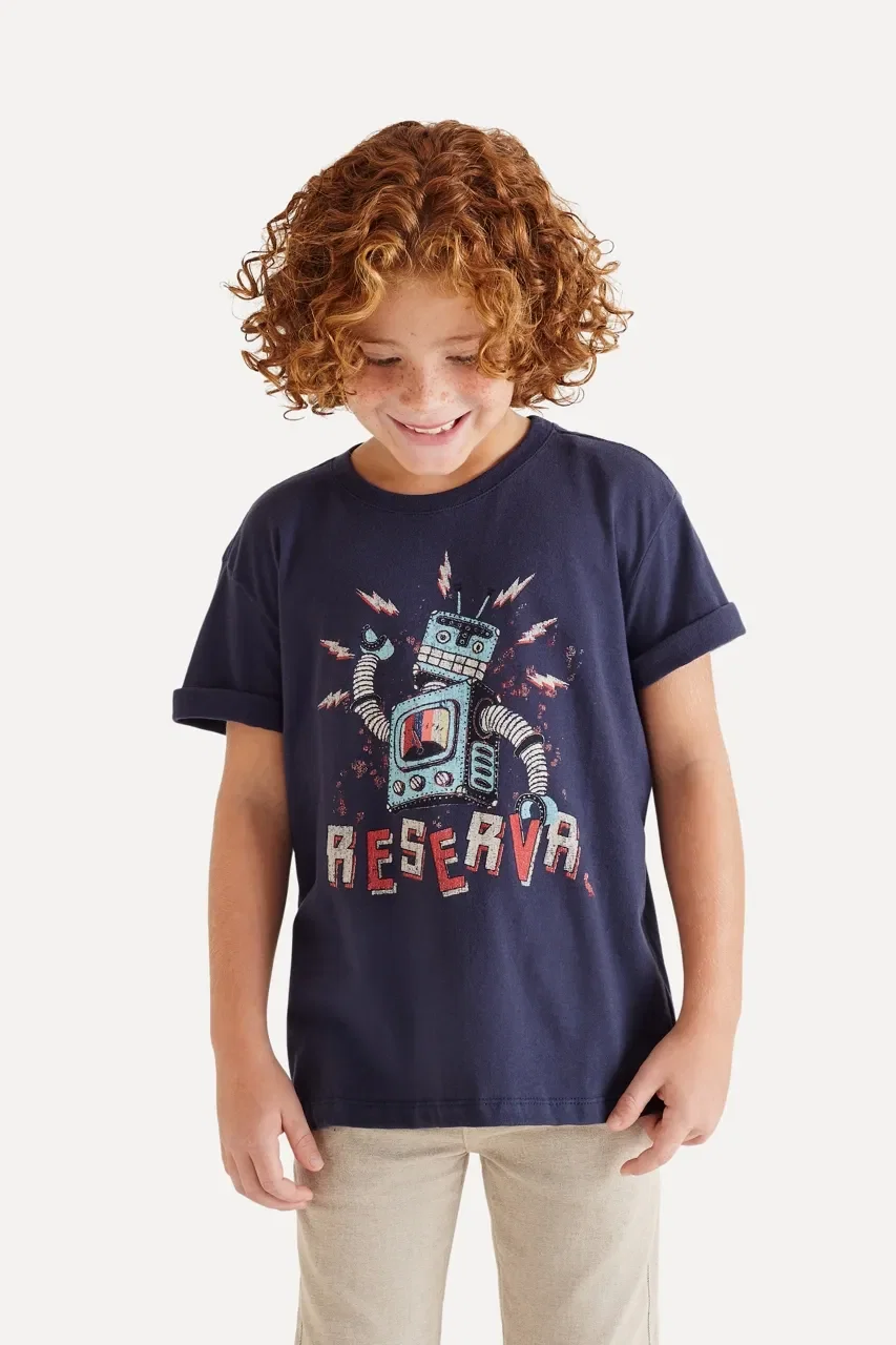 Camiseta Mini Sm Estampa Robot