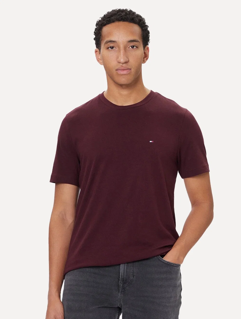 Camiseta Tommy Hilfiger Masculina Essential Cotton Bordô — imagem 1