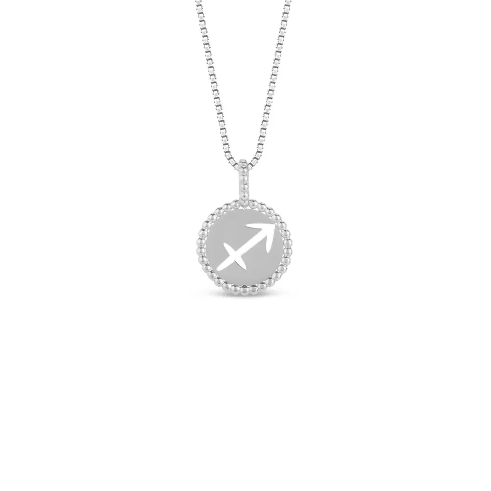 Pingente Signo Sagitário em Ouro Branco 18k, 15mm — imagem 1