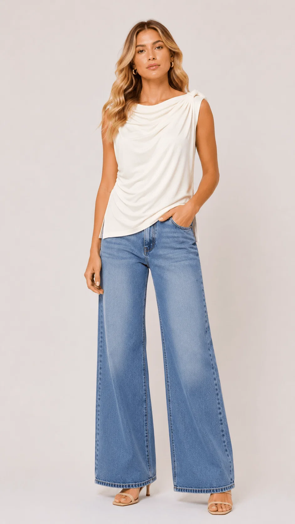 Blusa Degage Alça Torcida - Nude — imagem 1