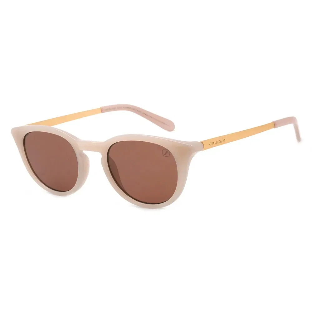 Óculos de Sol Feminino Eco Redondo Bege — imagem 1