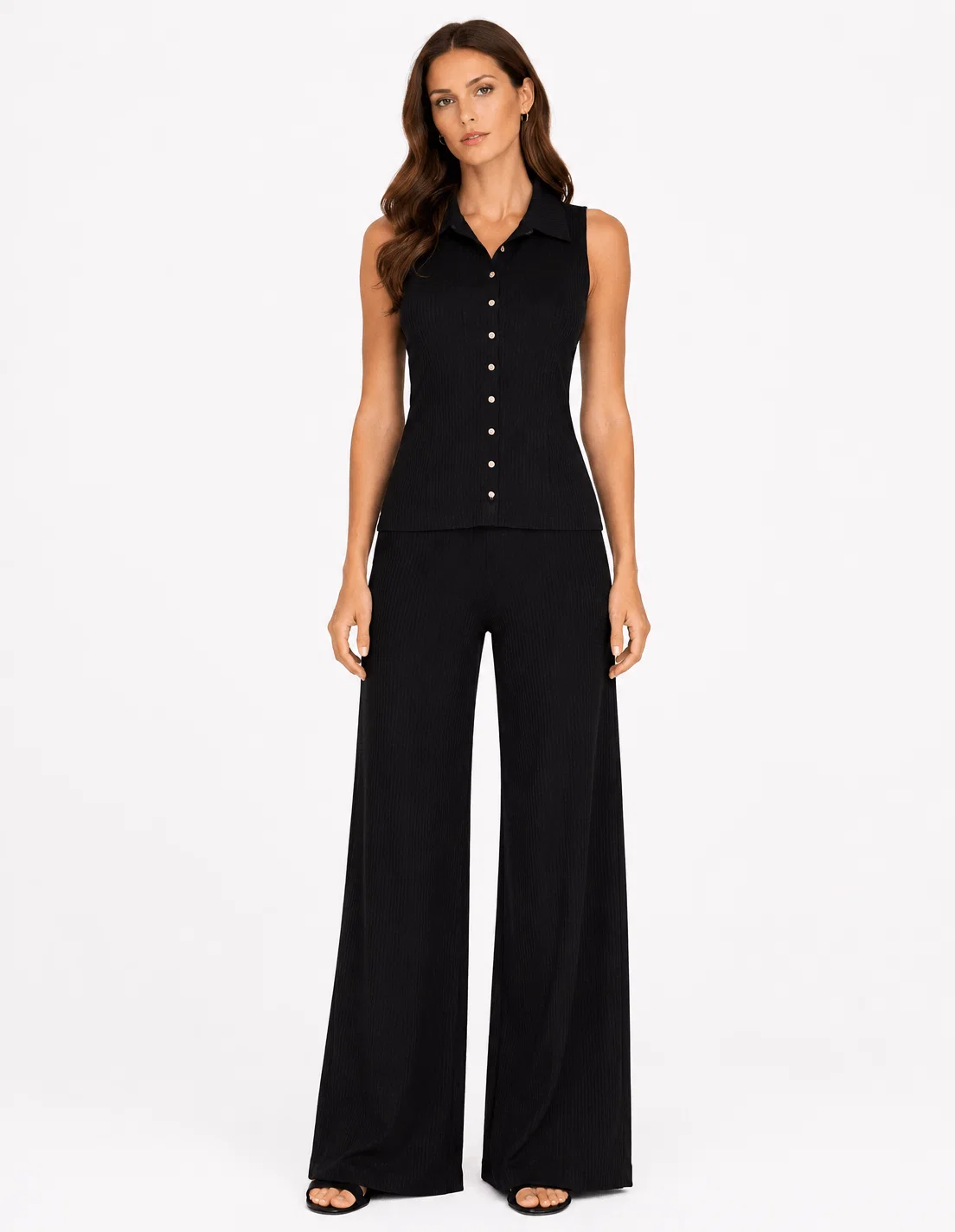 Calça Tricot Pantalona - Preto