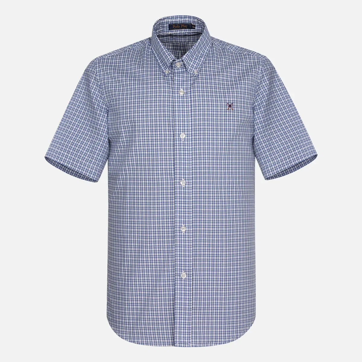 Camisa Custom Xadrez Button-Down Manga Curta