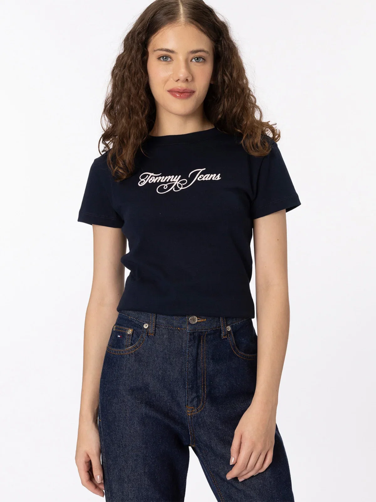 Camiseta Slim de Ribana com Logo Cursivo — imagem 1