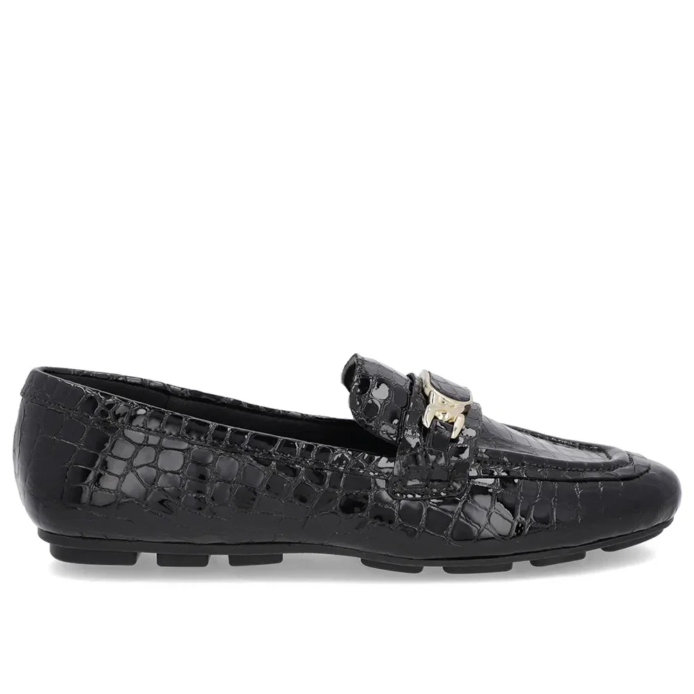 Loafer Preto Verniz Croco Bridão — imagem 1