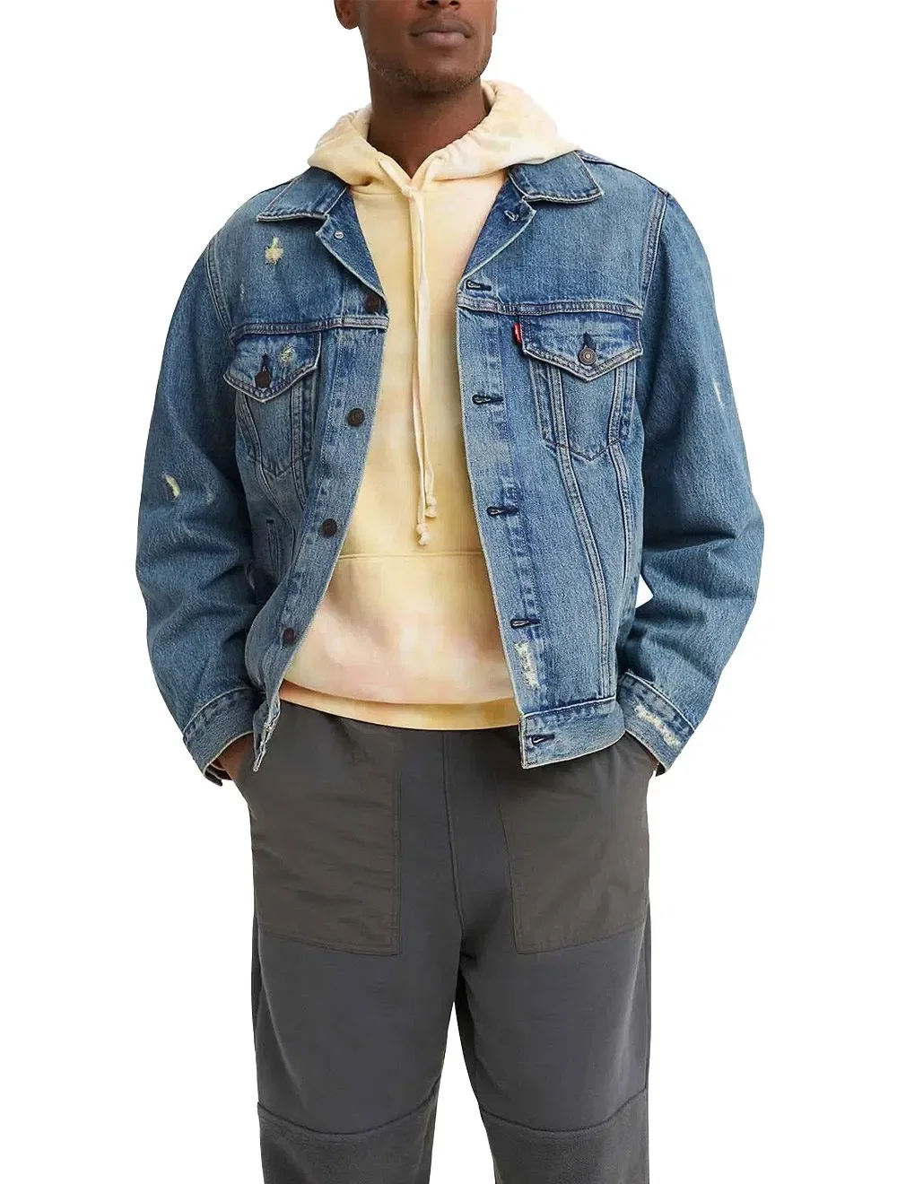 Jaqueta Levis Jeans Masculina Trucker Vintage Fit Azul Médio