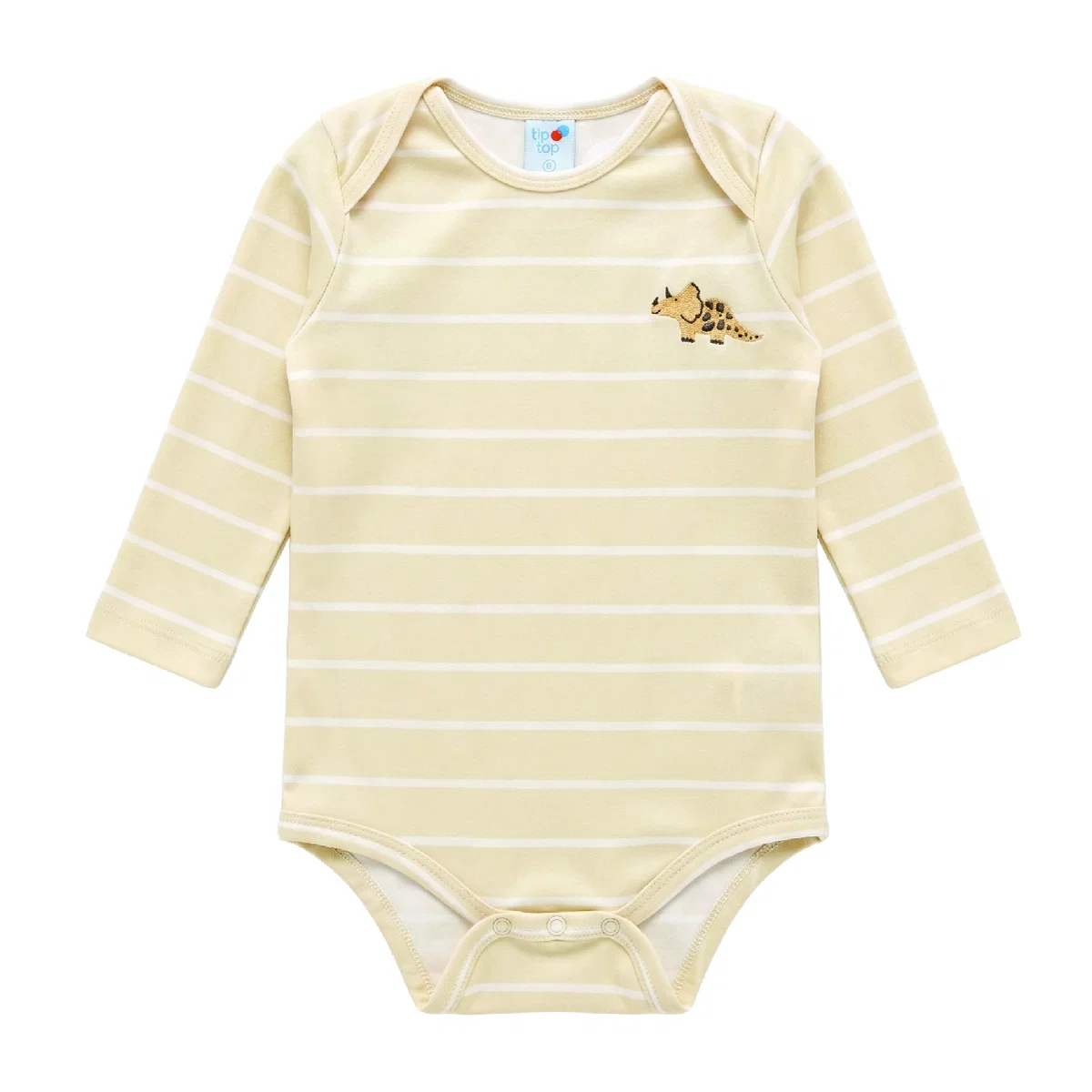Body Manga Longa Bebê Dino Floresta Malha Peach Skin Tip Top