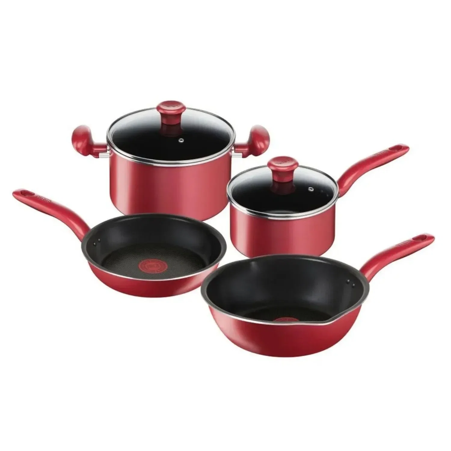 Jogo de Panelas com Indução Vermelho So Chef 4 Peças Tefal — imagem 1