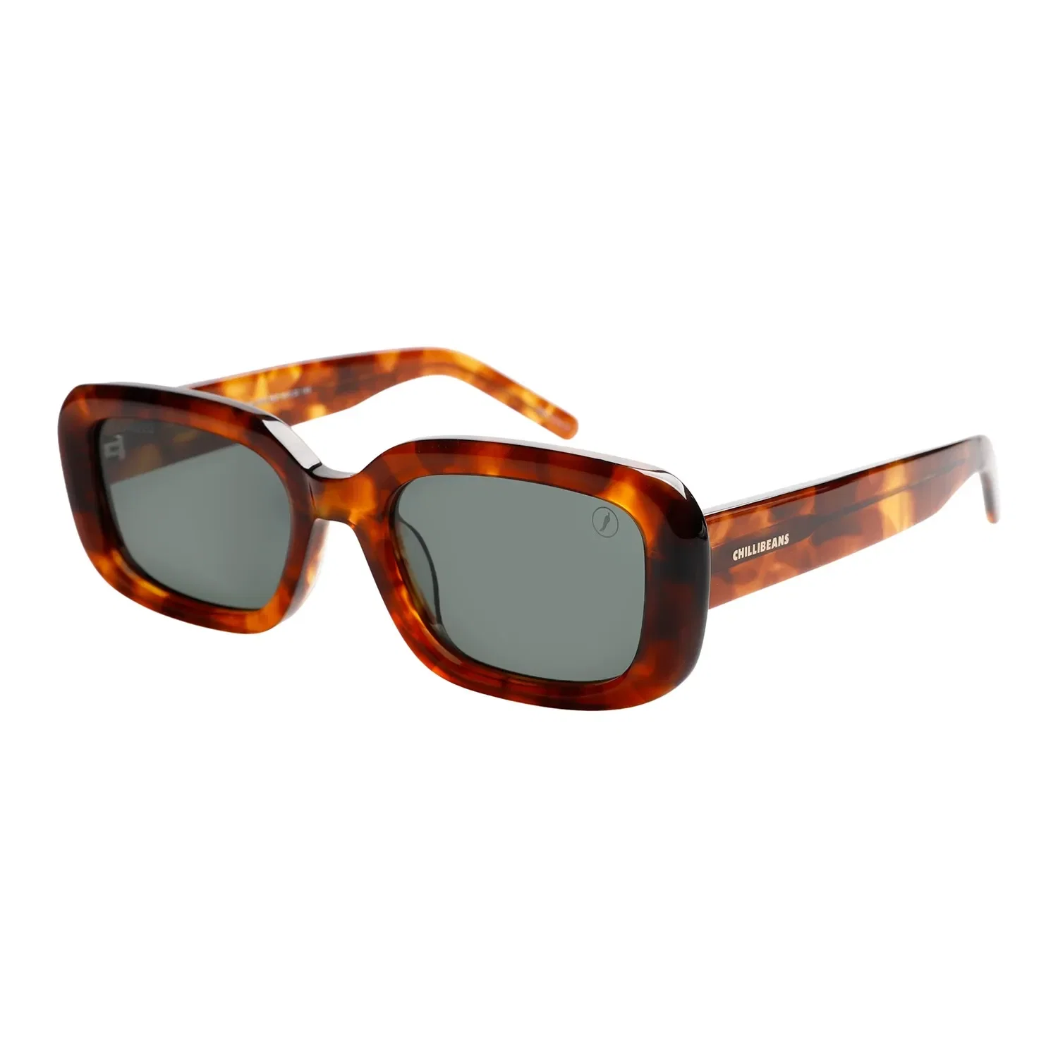 Óculos de Sol Feminino Chilli Beans Trend Quadrado Polarizado Preto Tartaruga