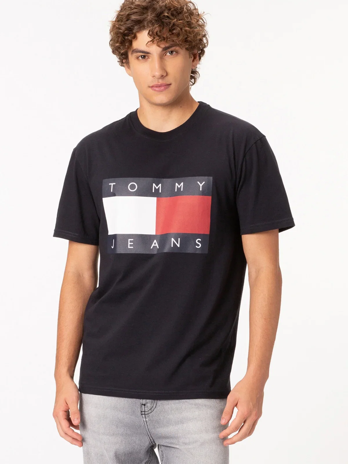 Camiseta de Gola Redonda com Emblema da Bandeira — imagem 1
