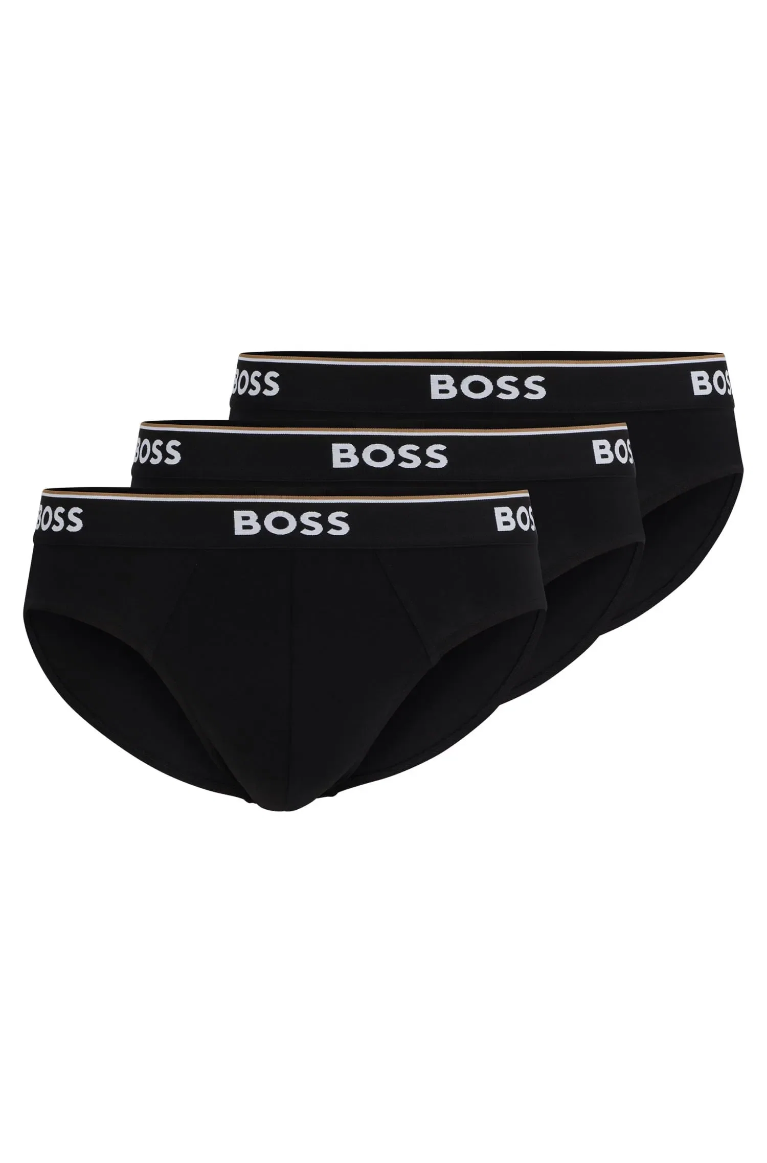 Conjunto De Três Cuecas Slip Em Algodão Stretch Com Logotipos Na Cintura — imagem 1