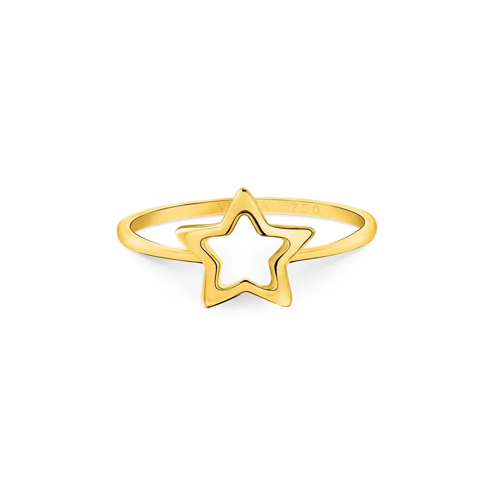 Anel Teen Estrela em Ouro Amarelo 18k — imagem 1