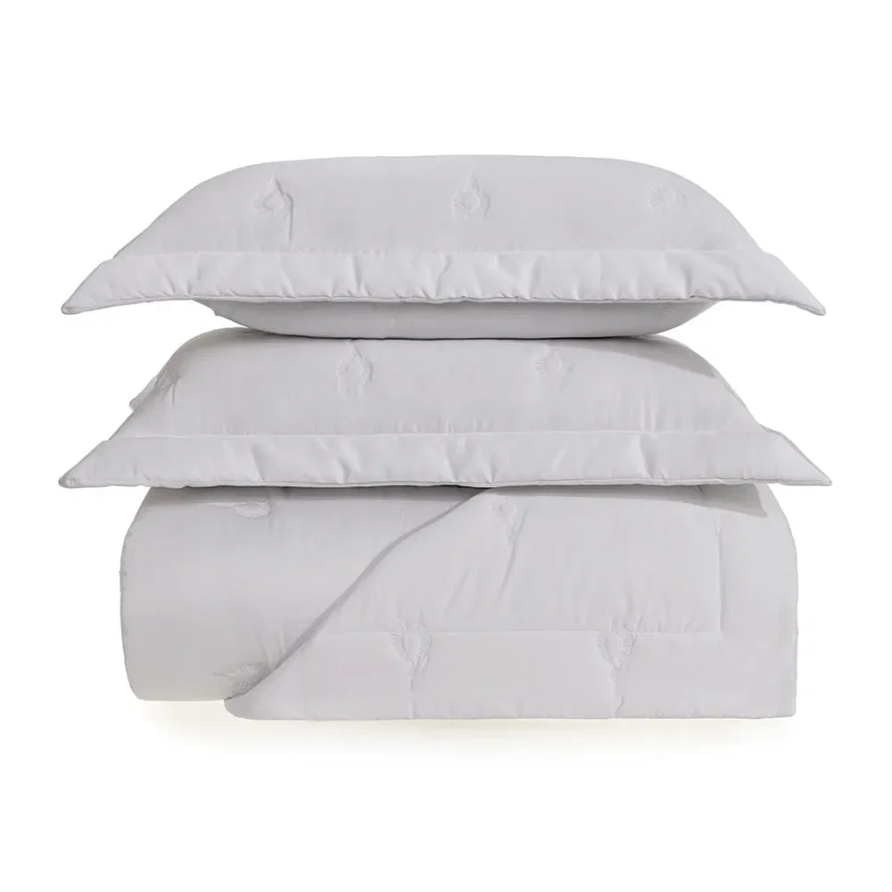 Colcha com Porta Travesseiro 600 fios Riviera Branco