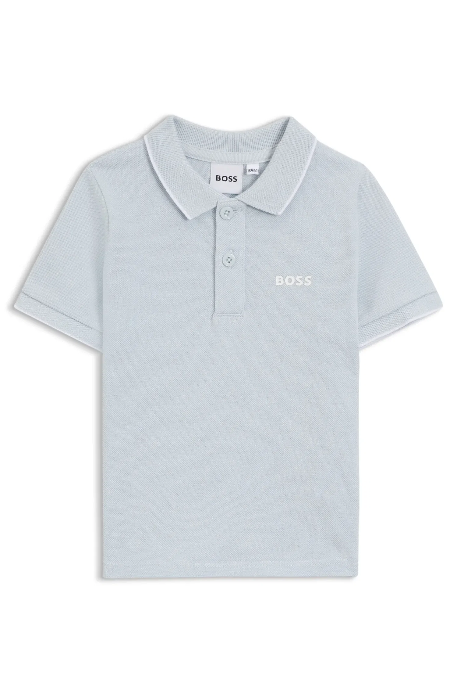 Polo Infantil Em Piqué De Algodão Com Logo Estampado