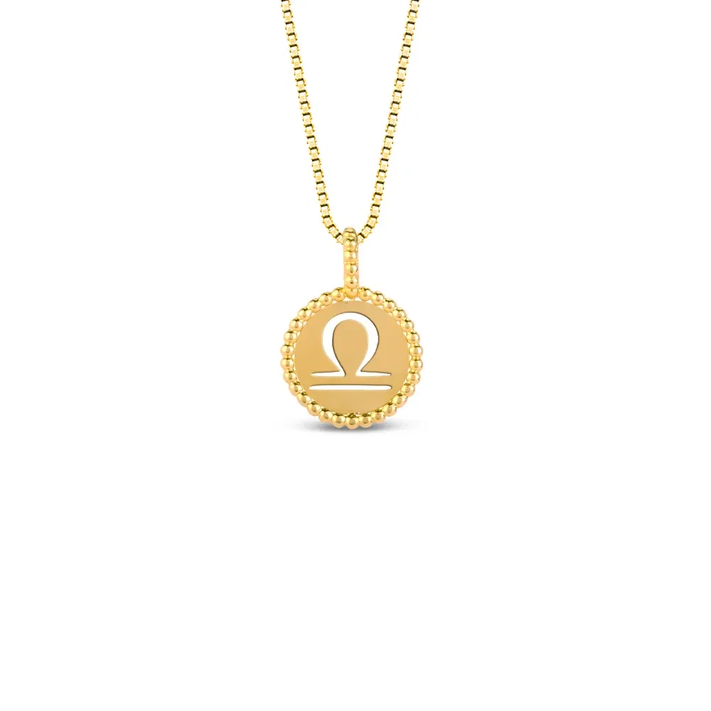 Pingente Signo Libra em Ouro Amarelo 18k, 15mm — imagem 1
