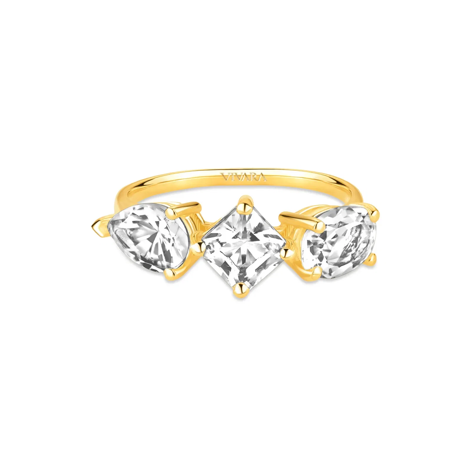 Anel Florence em Ouro Amarelo 18k com Cristais Naturais — imagem 1