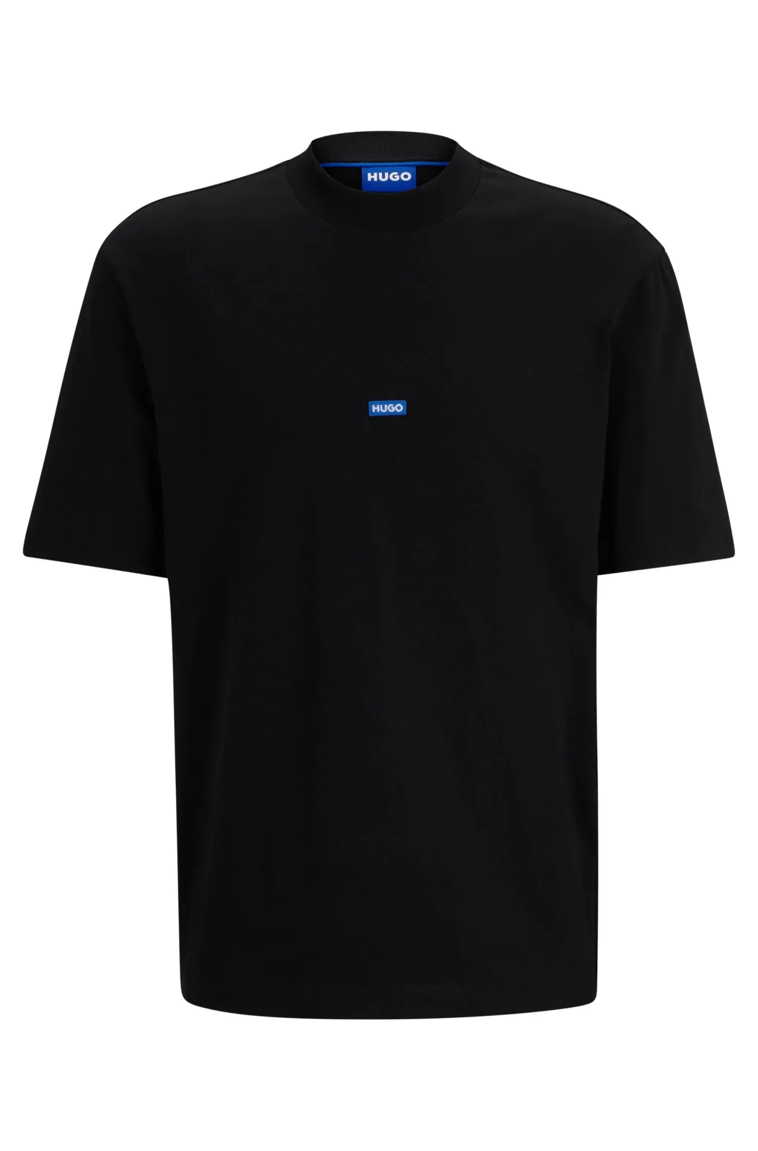 Camiseta De Algodão Com Logo Azul