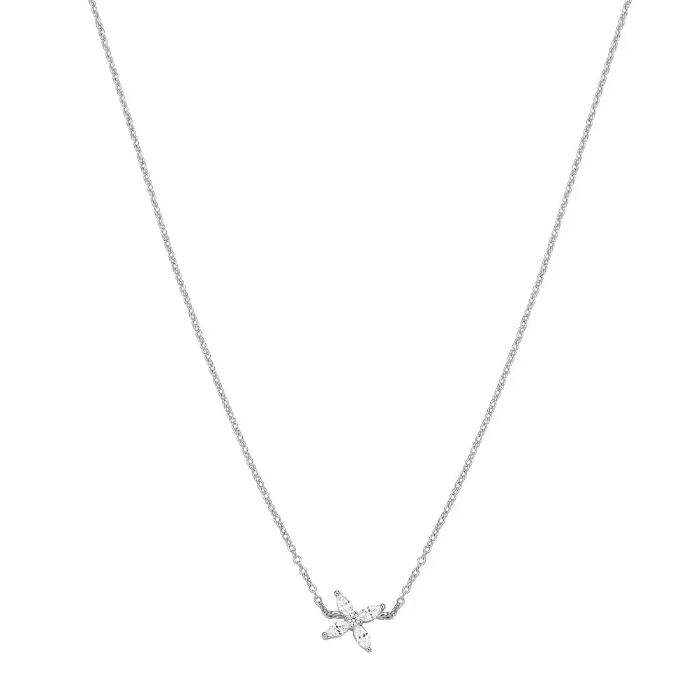 Colar Life Butterfly em Prata 925 com Pedras Incolores, 45cm — imagem 1