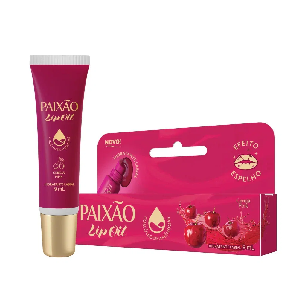 Hidratante Labial Paixão Lip Oil Cereja Pink 9ml