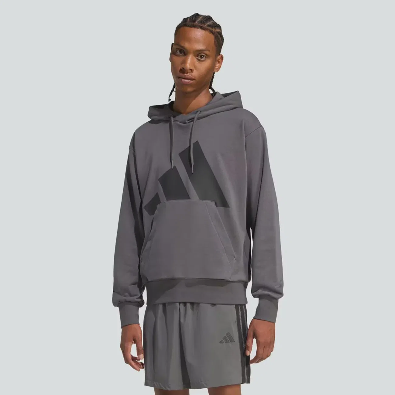 Blusão Moletom Feminino Big Logo com Capuz Adidas — imagem 1