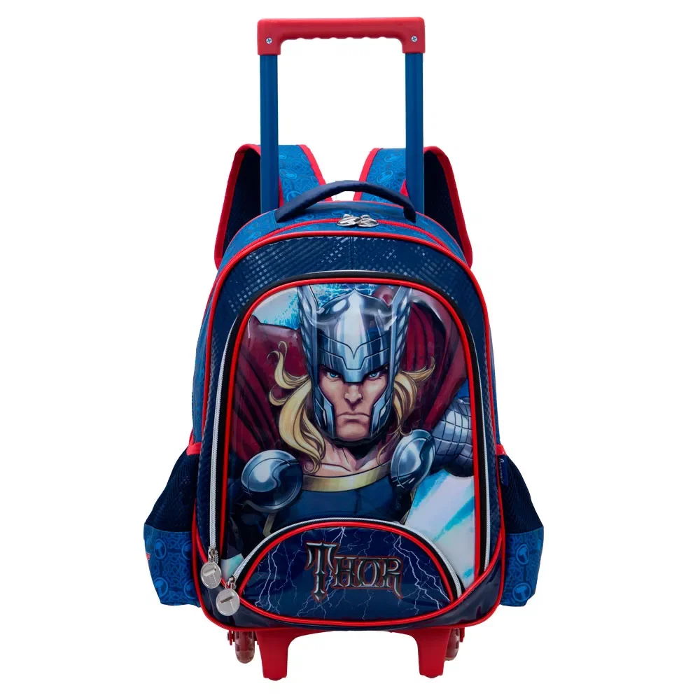 Mochila Infantil Masculina Thor com Rodinha Azul