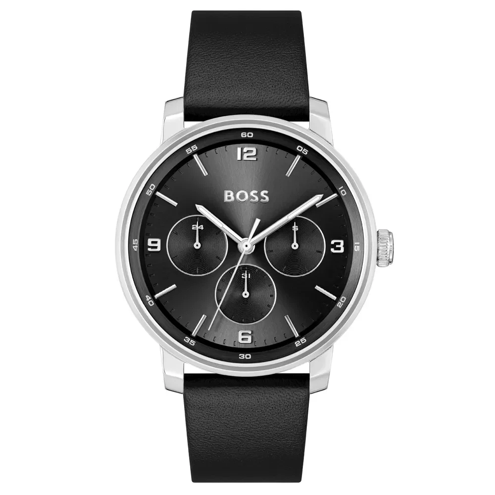 Relógio Boss Masculino Couro Preto 1514125