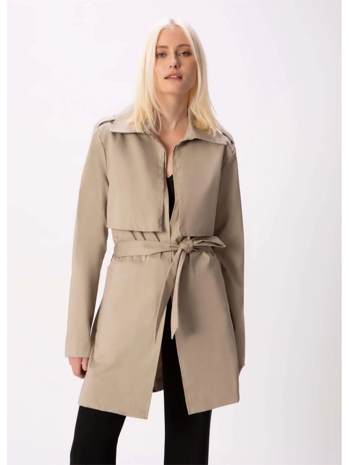 Trench Coat Satin Peach Areia