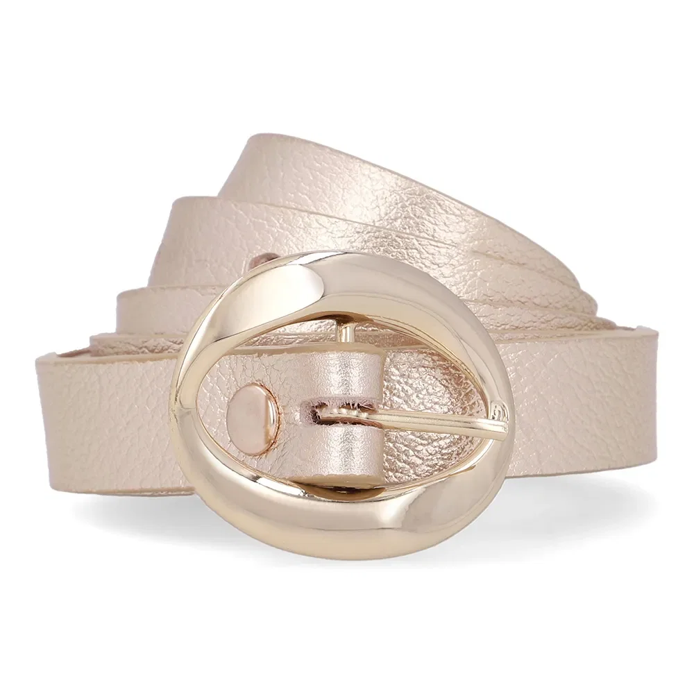 Cinto Couro Ouro Light Fivela