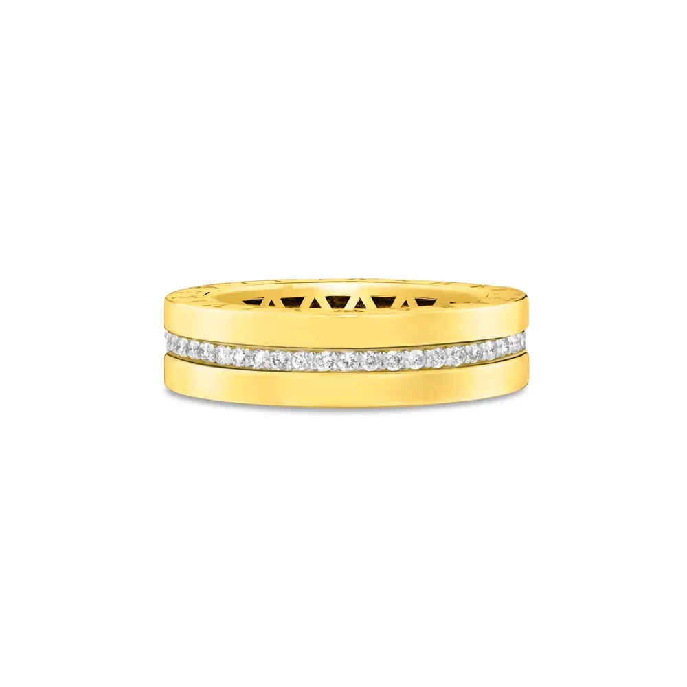 Anel V Love em Ouro Amarelo 18k com Diamantes — imagem 1