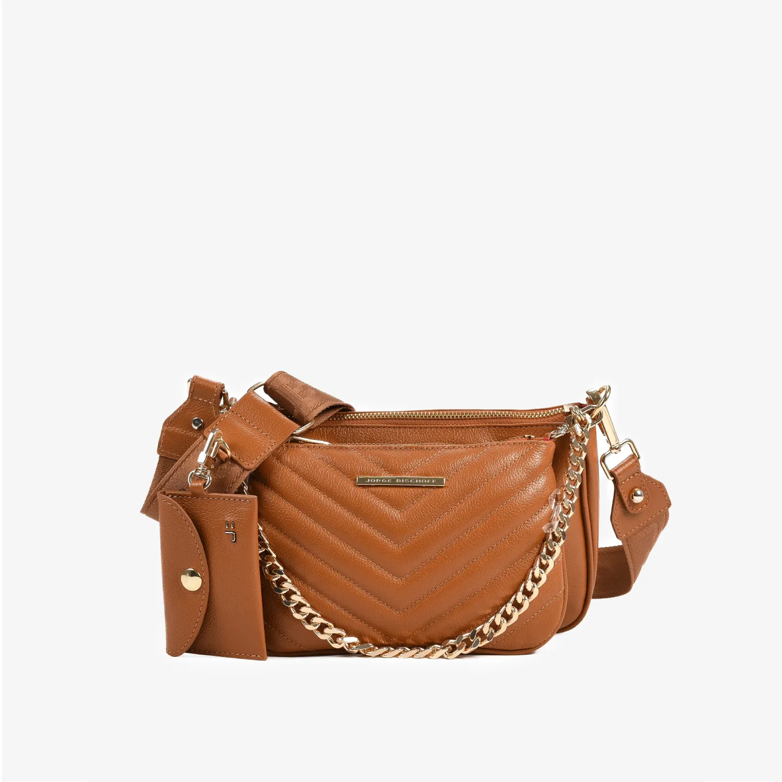 Bolsa Infinita Transversal Caramelo Couro — imagem 1