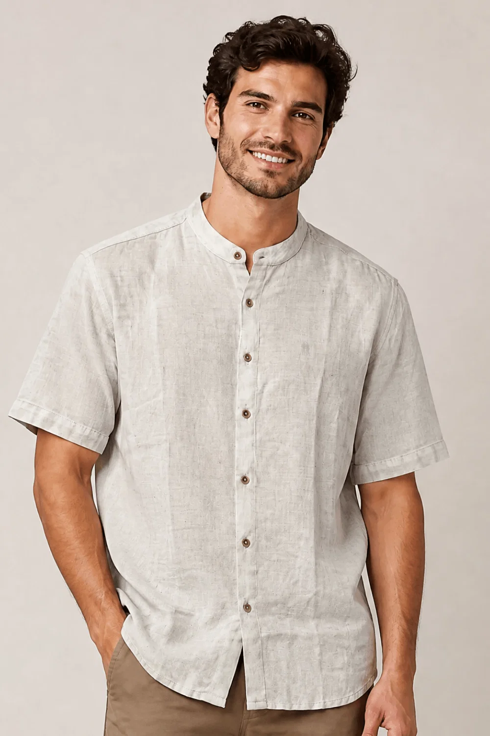 Camisa Masculina Gola Padre Polo Wear Off White