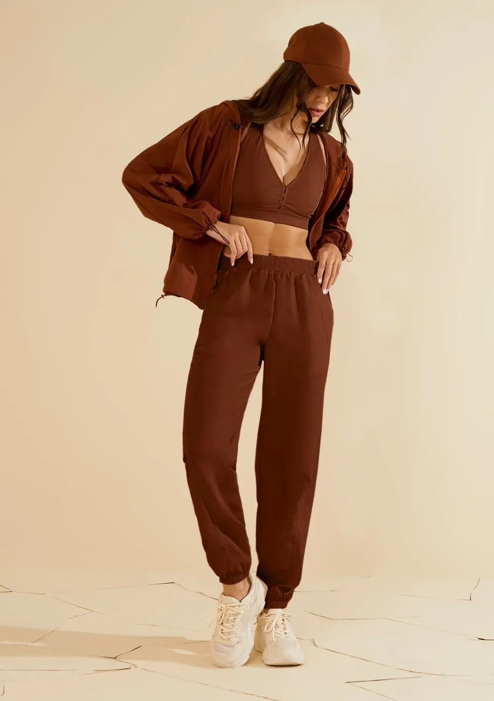 Calça Morena Rosa Jogging Alta Marrom