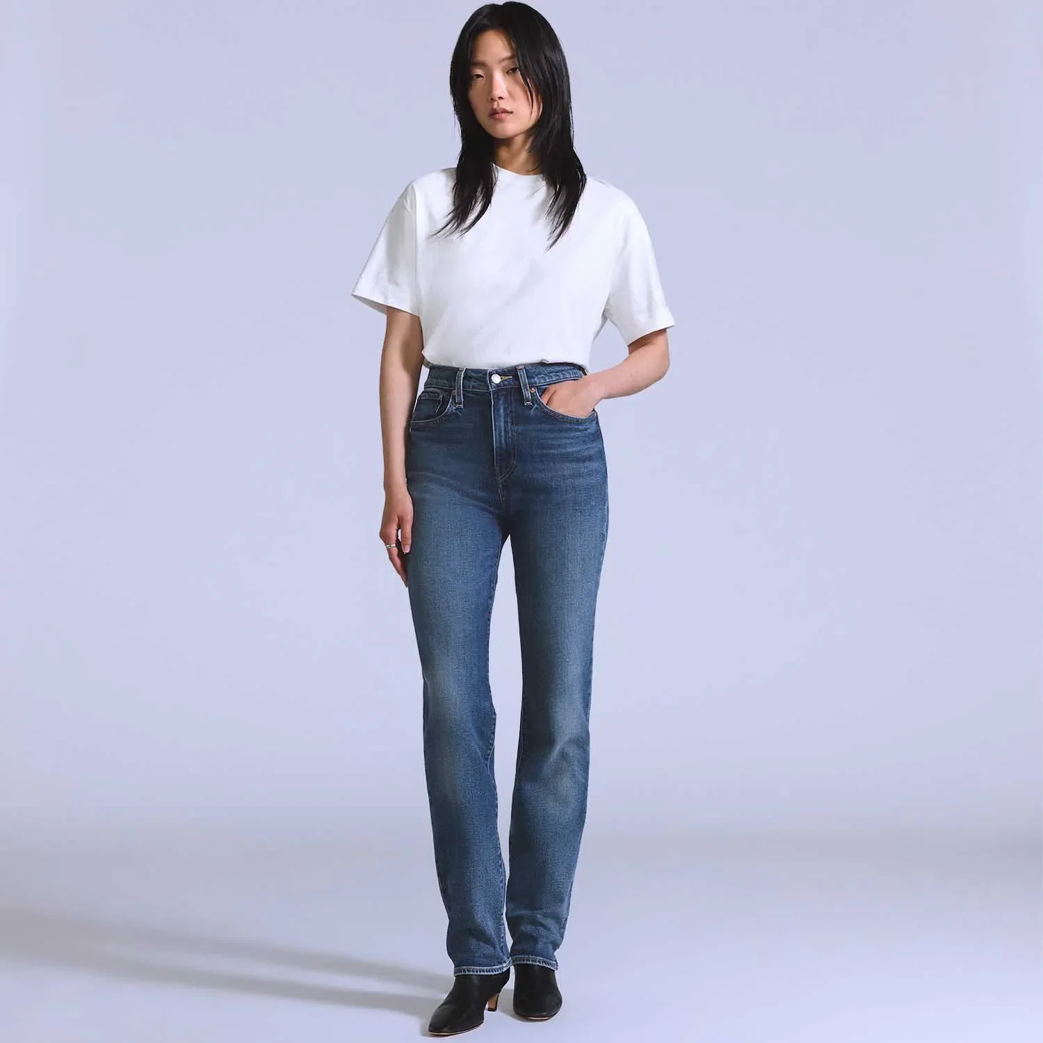 Calça Jeans Levi's® Blue Tab High Rise Slim Lavagem Média — imagem 1