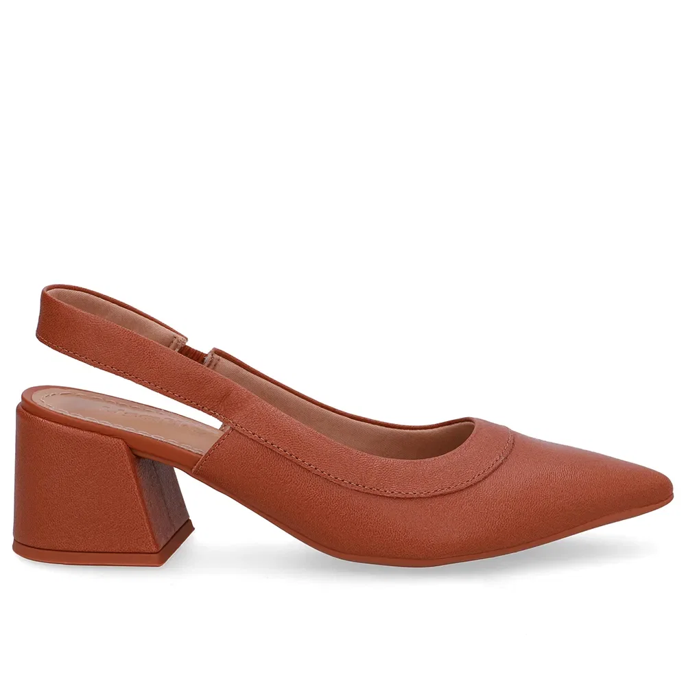 Slingback Marrom Salto Bico Fino — imagem 1