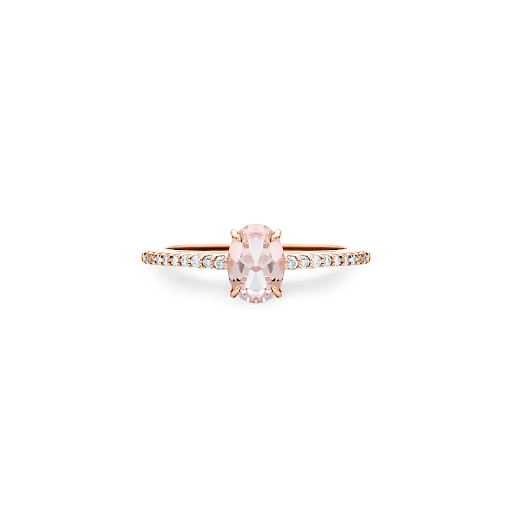 Anel Essenza em Ouro Vivara 18k com Morganita e Diamantes