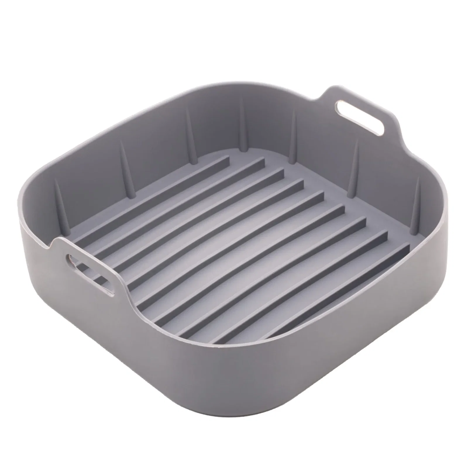 Cesta Air Fryer Quadrada de Silicone 7x20x20cm Lyor Cinza — imagem 1