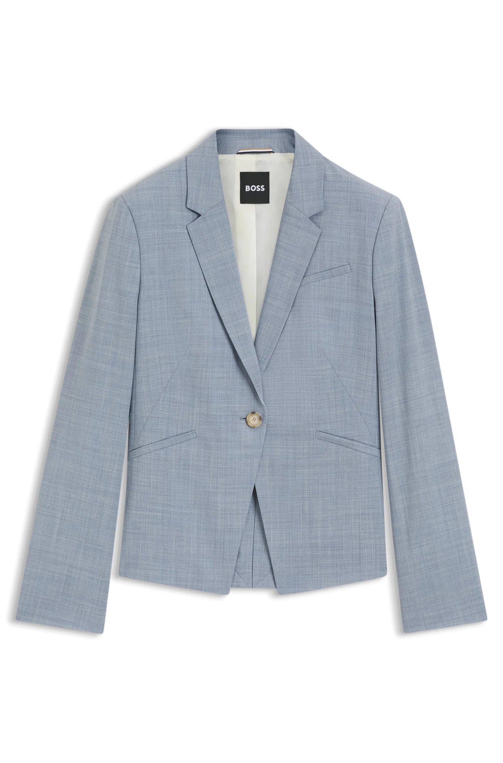 Blazer De Ajuste Slim Em Lã Virgem