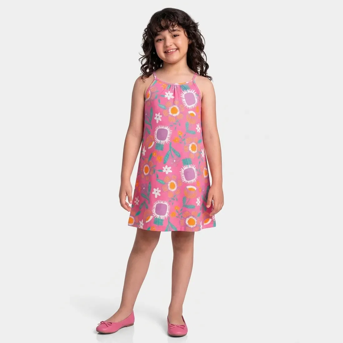 Vestido de alça com flores