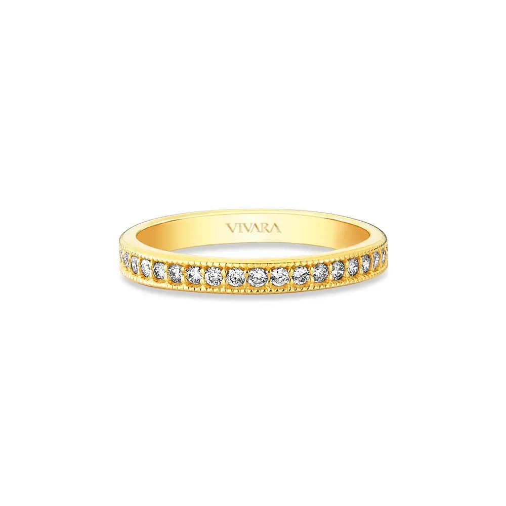 Meia Aliança Jazz em Ouro Amarelo 18k com Diamantes 0,21 ct — imagem 1