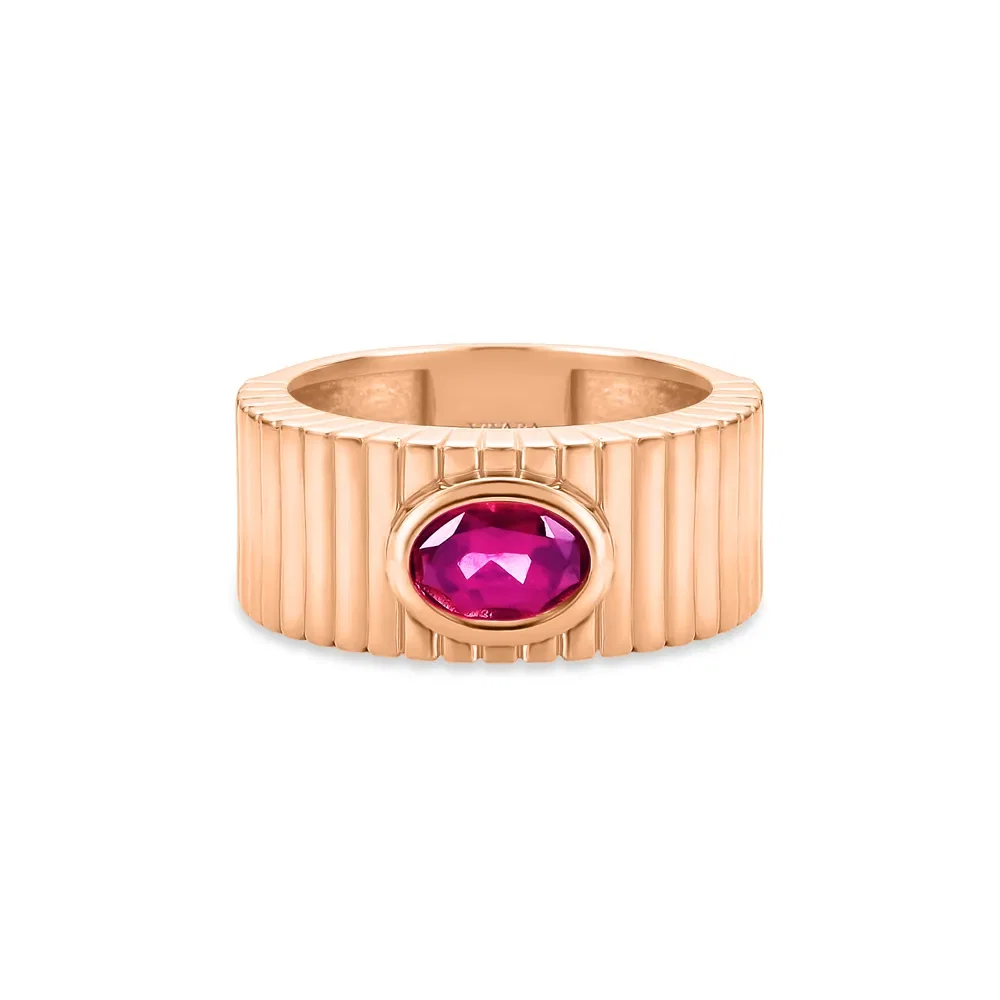 Anel Gomos Color em Ouro Rosé 18k com Rodolita — imagem 1