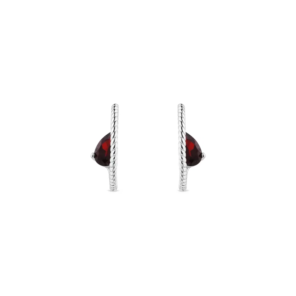 Argola Life em Prata 925 com Granada, 11 mm — imagem 1