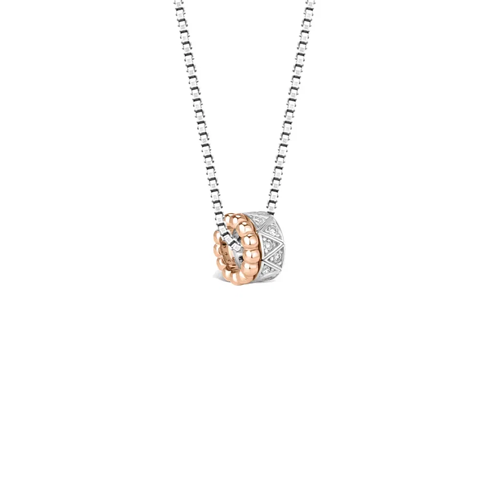 Pingente Icona em Ouro Rosé e Ouro Branco 18k com Diamantes, 8mm — imagem 1