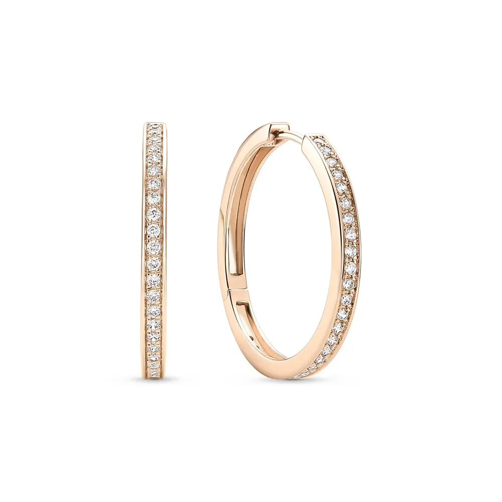 Argola Life Glam em Liga Rosé com Banho de Ouro Rosé 18k e Pedras Incolores, 25mm — imagem 1