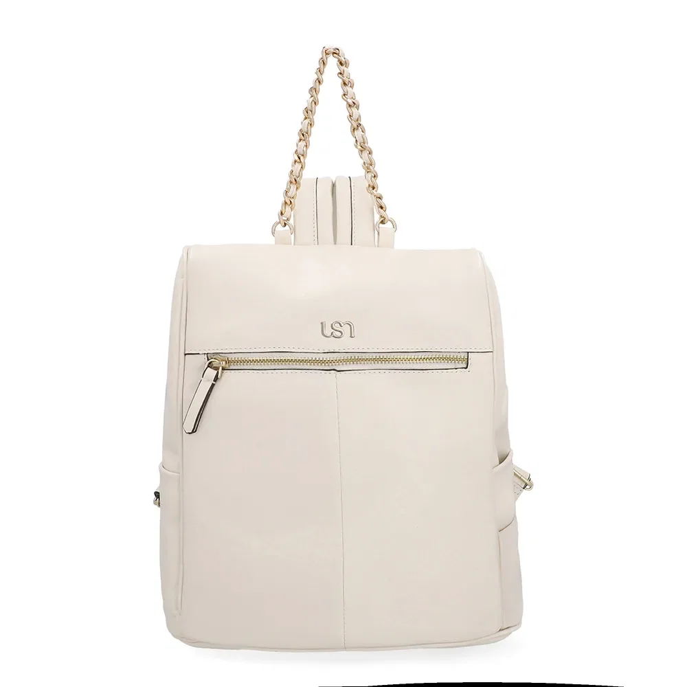 Mochila Couro Branca Marfim
