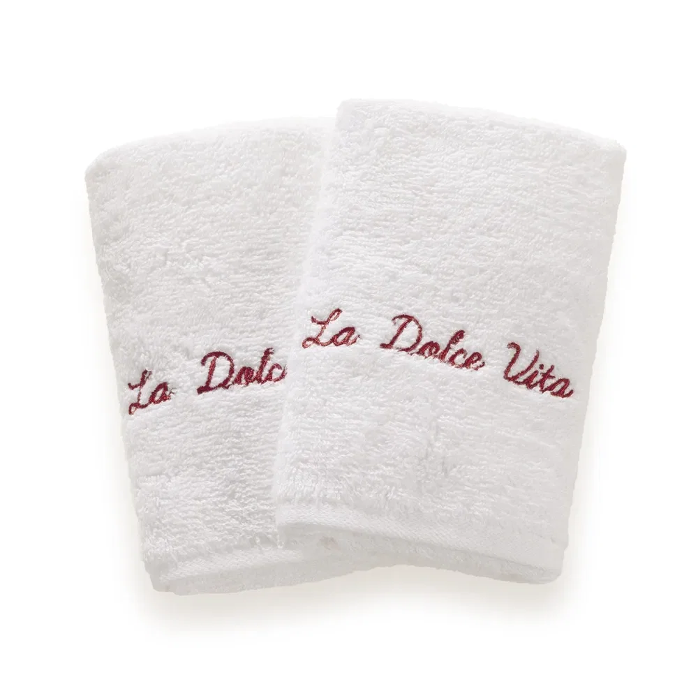 Jogo de Lavabo 2 Peças 100% Algodão 500g/m² La Dolce Branca