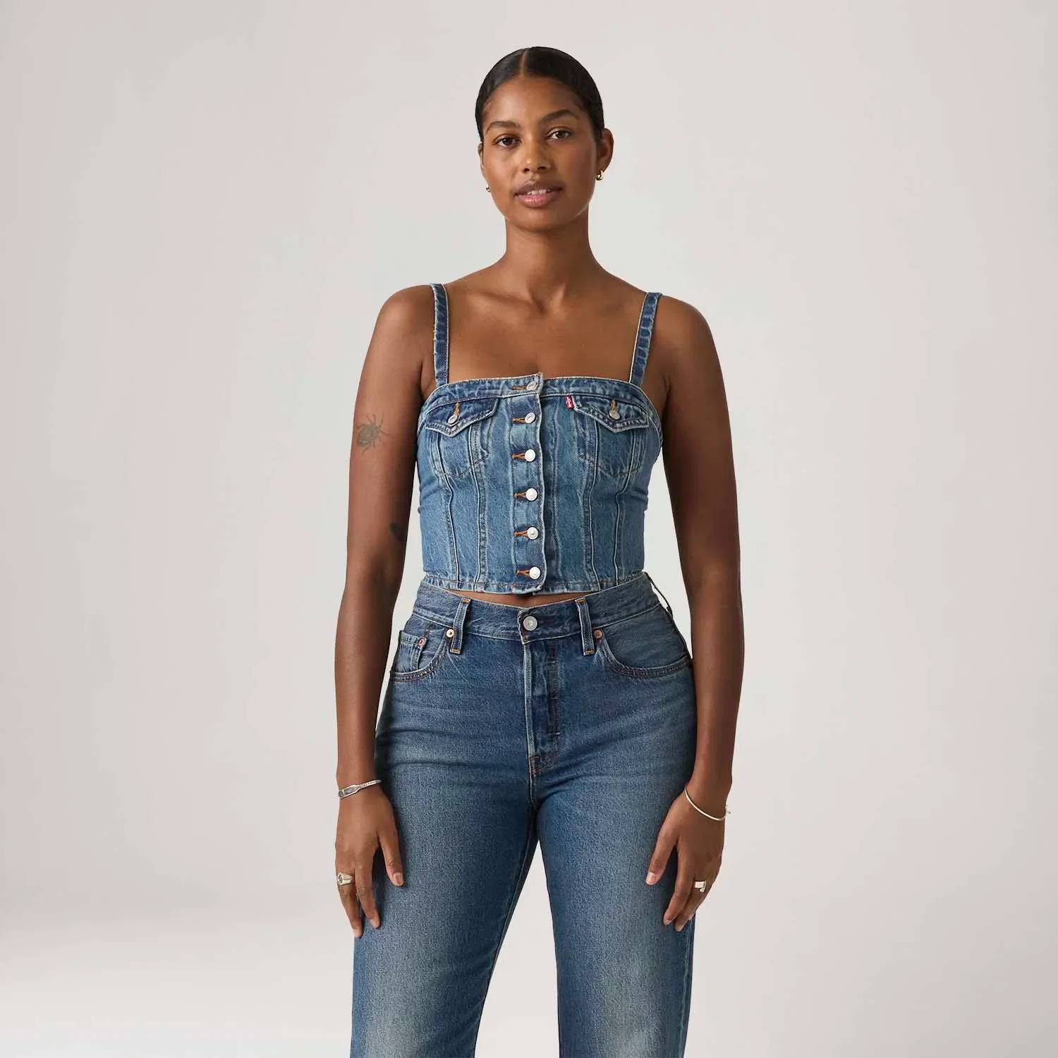 Top Jeans Levi's® Tube Lavagem Escura
