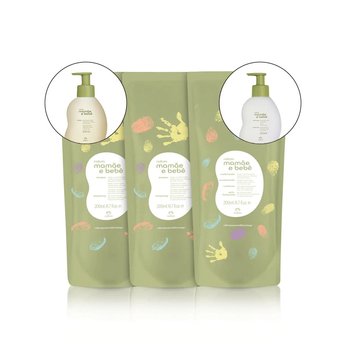 Kit Refis Shampoo e Condicionador Mamãe e Bebê (3 produtos)