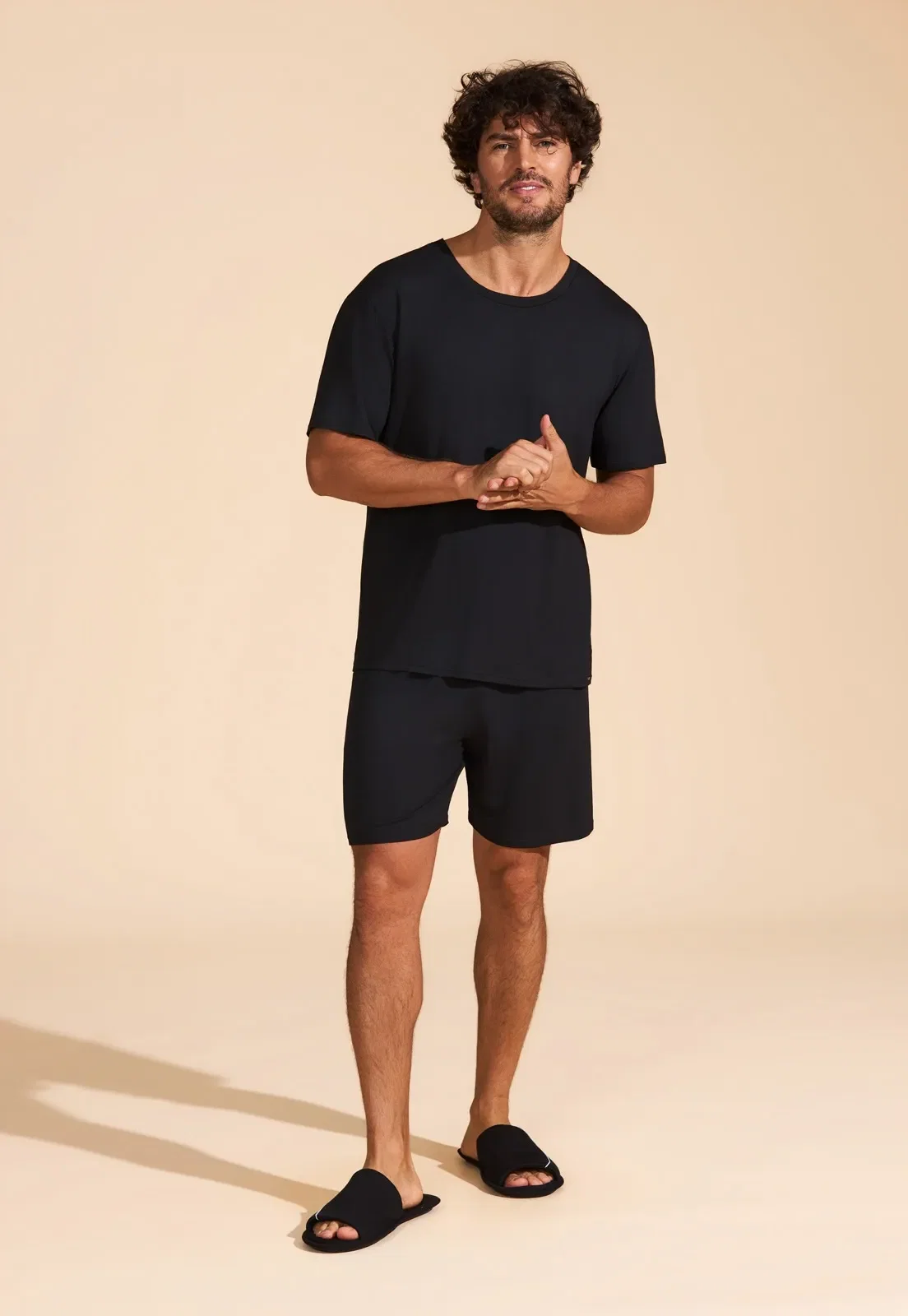 Pijama Manga Curta e Shorts de Modal Recco — imagem 1