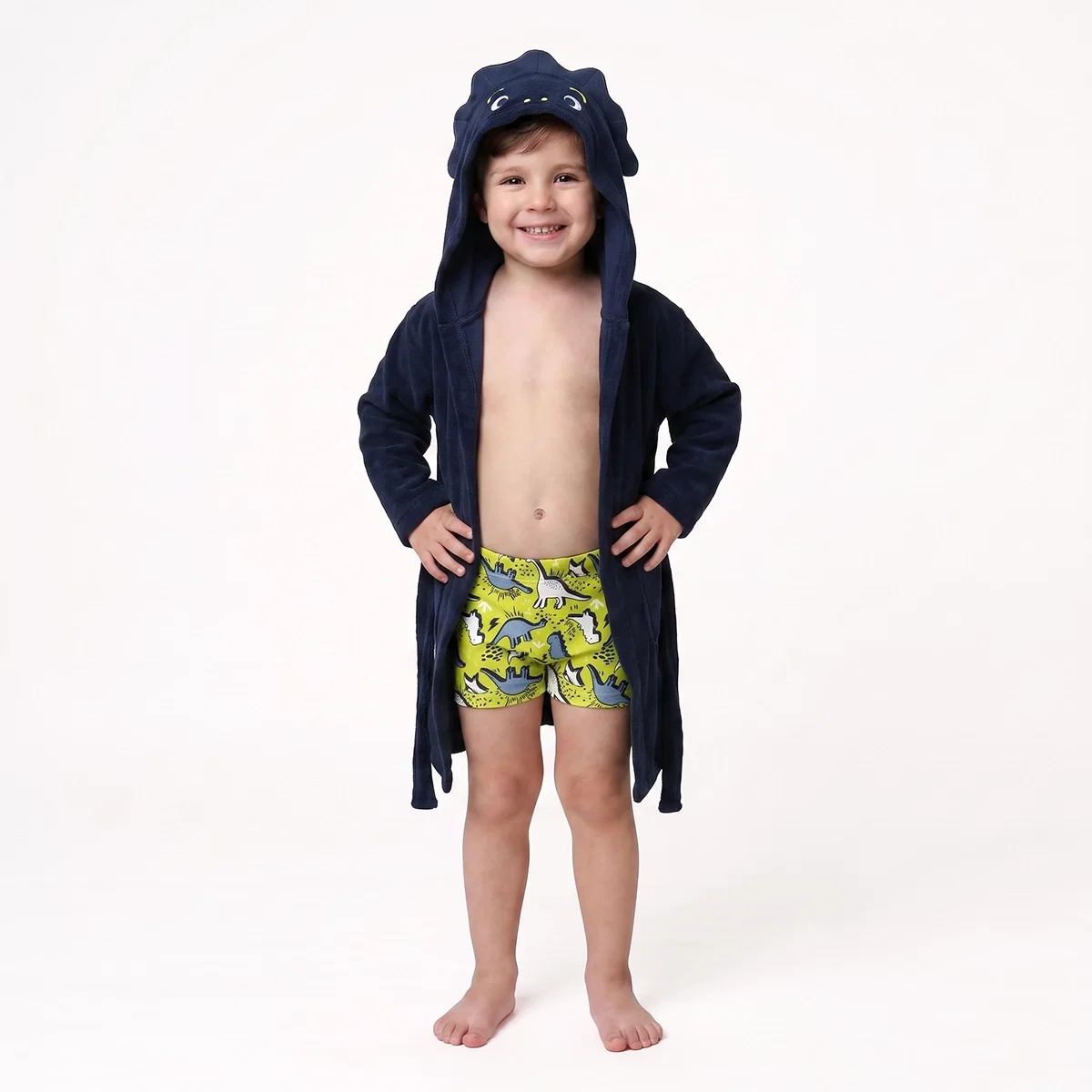 Roupão Com Capuz Toddler Dino Atoalhado Tip Top
