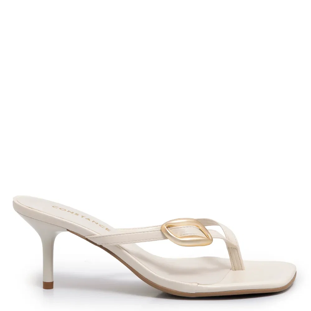 Tamanco Off White Tiras Enfeites — imagem 1